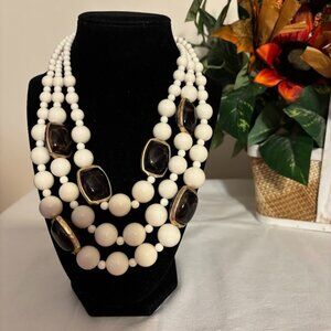 Beautiful Chico's Beige and Brown color in Gold Tone Necklace (21")